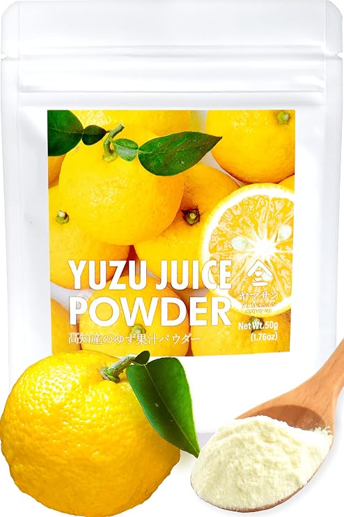 YAMASAN KYOTO UJI Japanese Yuzu Juice Powder Citrus Seasoning 1.7oz | Premium Kochi Yuzu Fruit Powder for Drinks, Baking & Salad, Gluten-Free, Non-GMO 50g