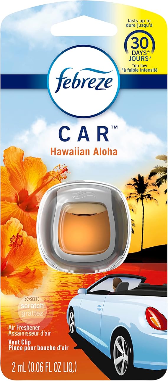 Febreze Air Freshener, Car Vent Clip Air Freshener, Hawaiian Aloha Air Freshener
