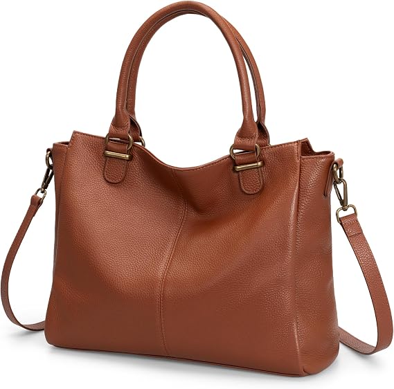 befen Soft Genuine Leather Purses for Women Medium Tote Satchel Handbags