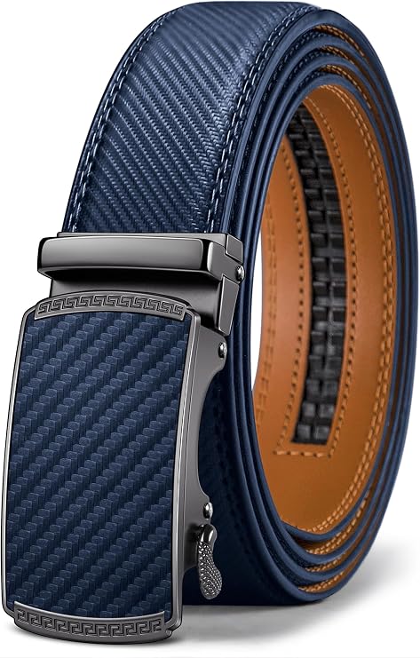 BULLIANT Men's Ratchet Leather Belt Trimmable 1 3/8-Gift Boxed | Smooth Sliding | Micro Adjustable Fit | Tailored Size | Versatile for Dress Casual | Holeless Understated Elegance