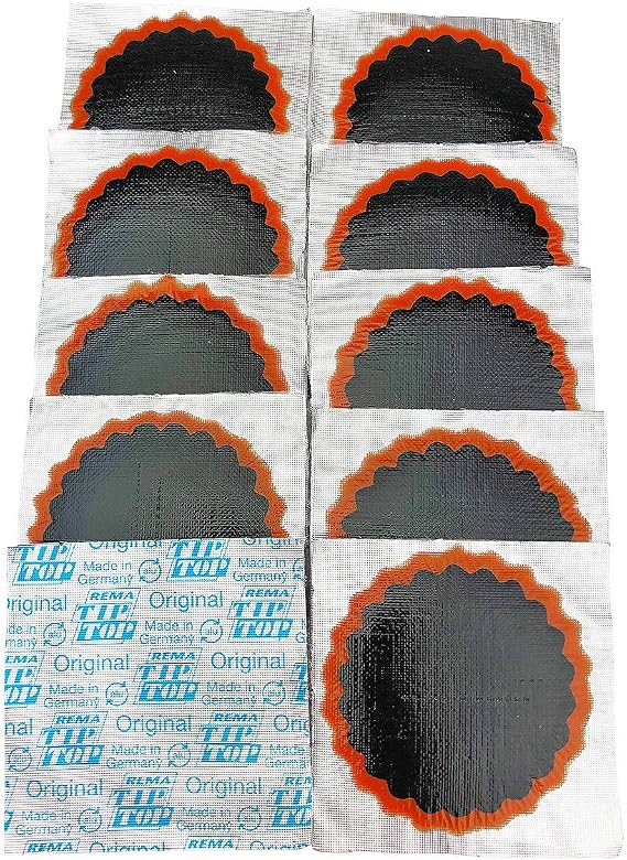 Rema Tip Top 10 No. 2 Round Patches - Flat Tire Tube Puncture Repair Kit Refill