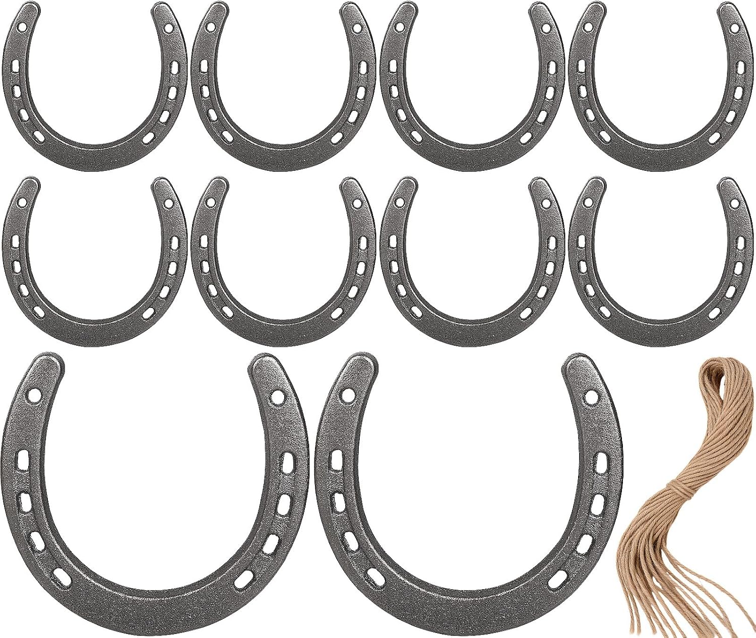 Abuntor 10Pack Horseshoe Lucky Cast Iron Horse Shoes for Decorations Perfect for Home Wall Decor,DIY Projects and Gifts
