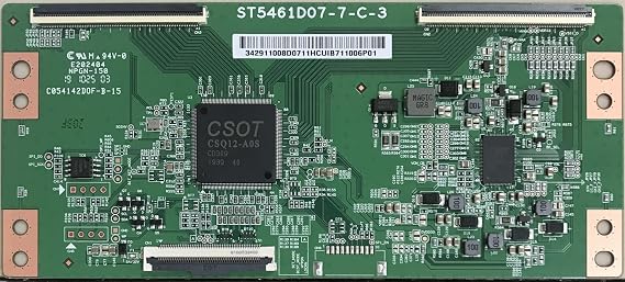 Logic Board ST5461D07-7-C-3 for 55 inch TV (Model: ST5461D07-7-C-3), Single Board Computer, 4GB LPDDR4X RAM, ARM CPU, HDMI, USB Connectivity, Linux OS, Replacement Part for 55 inch TV