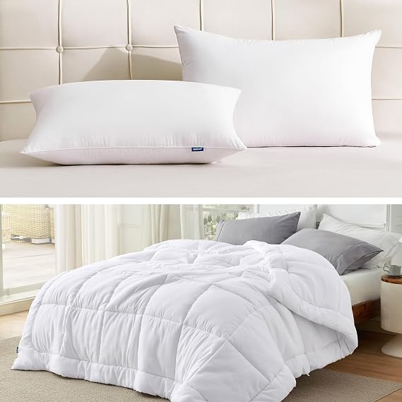 Bedsure One King Duvet Insert,and 2 pk King Pillows