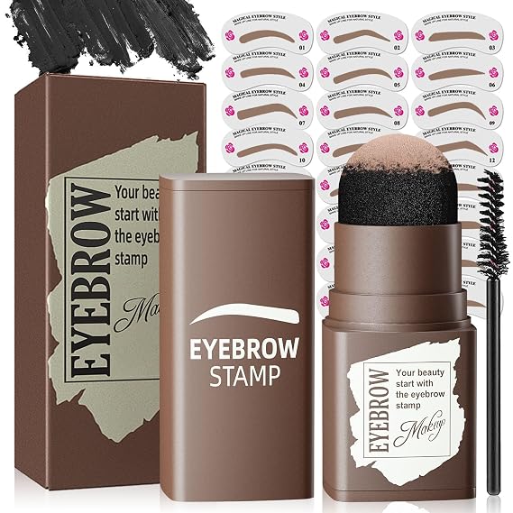 Eyebrow Stamp Kit Waterproof, Eyebrow Stencils for shaping, Black