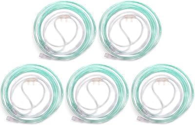 JWYN 5pk 25Ft Adult Oxygen Nasal Cannula, Super Soft Comfort Soft Plus, Trumpet Connector