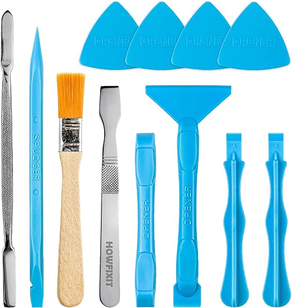 HowFixit 12-in-1 Electronics Opening Tool Kit, Professional Anti-Static Spudger Set with Plastic & Metal Pry Tools for Laptop, MacBook, PC, PS4, PS5, Xbox, Switch, Controller Repair