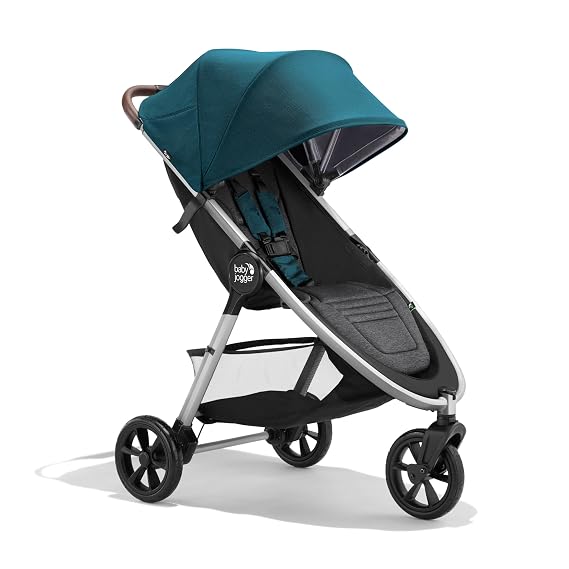 Baby Jogger City Mini GT3 All Terrain Baby Stroller with Forever Air Rubber Tires, All Wheel Suspension, Lightweight Stroller with Magnetic Buckle, No-Rethread Harness, and Foot Brake, Deep Sea Blue