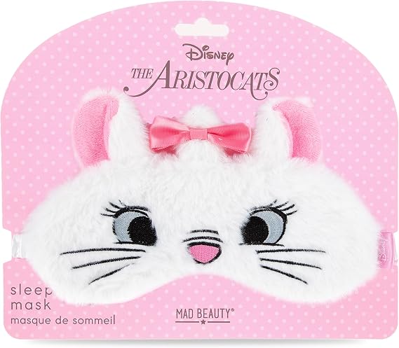 Mad Beauty Disney Aristocats Marie Sleep Mask | Pink Bow and Fur | Great Novelty Gift for Women, Adults, and Kids | Comfortable and Washable | Adorable and Fun Sleep Accessory