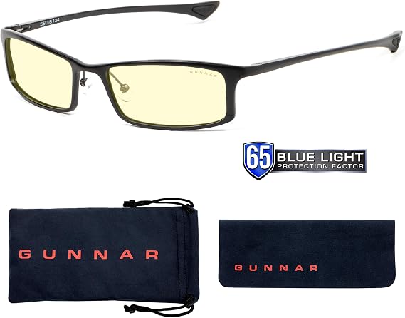 Computer Reading Glasses | Blue Light Blocking Reading Glasses|Phenom 3.0x Power by GUNNAR 65% Blue Light Protection & Sun Lens, 100% UV Light, Anti-Reflective To Protect & Reduce Eye Strain & Dryness