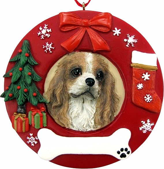 E&S Pets King Charles Cavalier Personalized Christmas Ornament