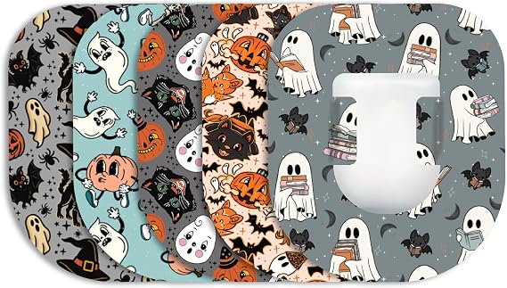 Glucomart Omnipod Adhesive Patches Waterproof, Hypoallergenic CGM Tape for Omnipod 5 & Dash, Pre-Cut Overpatch, Secure Hold for Active Lifestyles (5 Count) (Vintage Halloween)