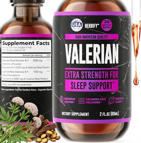 Valerian Root Supplement - Valerian Root Tincture Nervous System Support 2 Fl oz