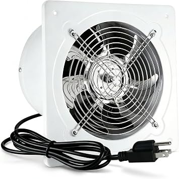 8 inch Exhaust Fan, 735CFM Wall Mounted Vent Fans, Ventilation Fan Bathroom Garage Attic Exhaust Fan Ceiling and Wall Mount Fan for KitchenBathroom, 110V 80W
