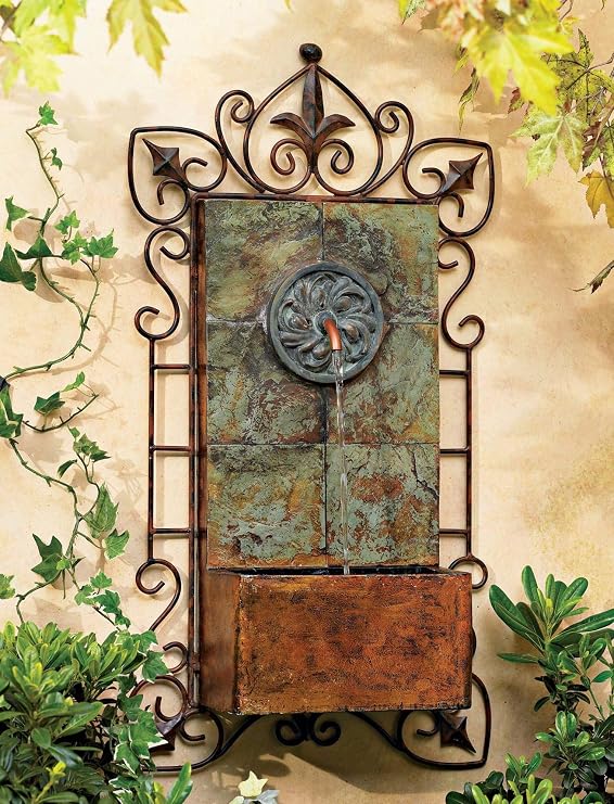 John Timberland Ibizi 33" Iron Scroll Rustic Traditional Wall Fountain