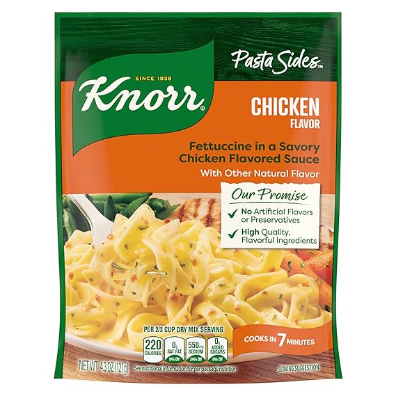 Knorr Chicken Fettuccine Pasta Sides 4.3oz, Quick Easy Meal, Side Dish, 1PK