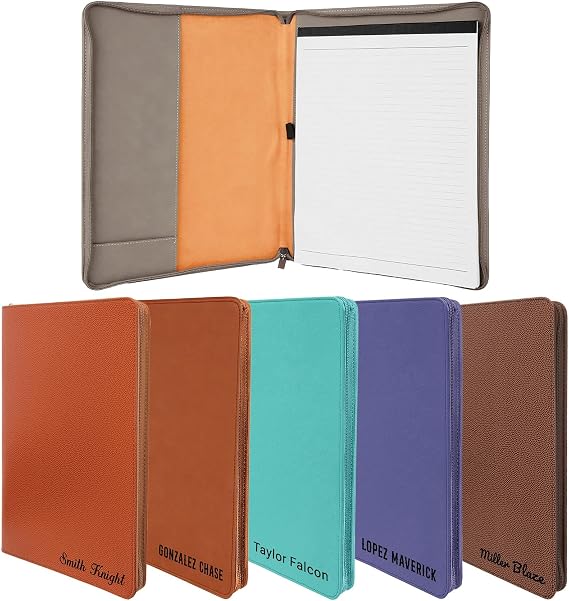 Personalized Refillable Portfolio, Custom Leather Portfolio, Portfolio With Zipper, Personalized Padfolio, Business Gift, Company Gift