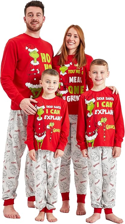 Family Matching The Grinch Christmas Pyjamas Mens Ladies Kids Christmas Pyjamas