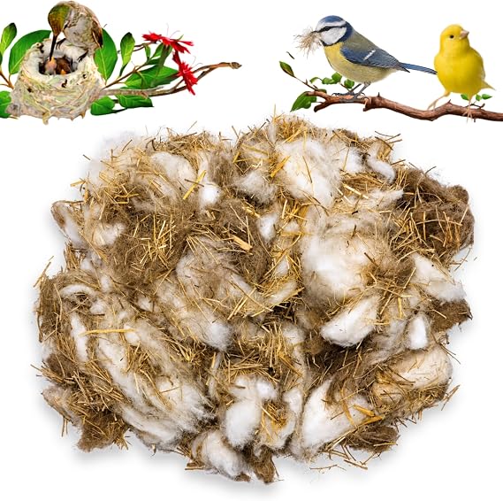 Natural Bird Nesting Material 3.6 oz Nest Bedding Supplies for Wild Birds | Nest-Building Material for Hummingbirds, Finches, Canaries, Parakeets, Small Pets, Cages & Garden Tree Trunks