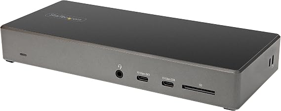 StarTech USB-C Triple 4K Windows/Chrome Dock, 100W PD, DP 1.4 DSC, 10Gbps | Intel 11th Gen minimum, 2x DisplayPort 1.4, HDMI 2.0, 6x USB, 2x K-Slots, audio and headset ports, 1m locking cable