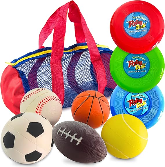 Toysery Kids Foam Frisbee Set - 3 Flying Discs, Carry Bag, Ages 1-3