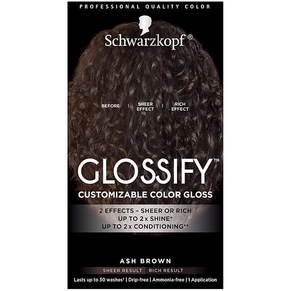 Schwarzkopf Glossify Customizable Color Gloss, Ash Brown