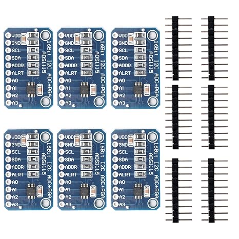 6 PCS ADS1115 16 Bits 4 Channel Analog-to-Digital Converter Precised Develop Board Module Amplifier Board ADC I2C IIC for Arduino Raspberry Pi
