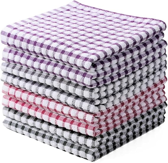 Oeleky Kitchen Dish Rags for Washing Dishes, 100% Cotton Dish Cloths
