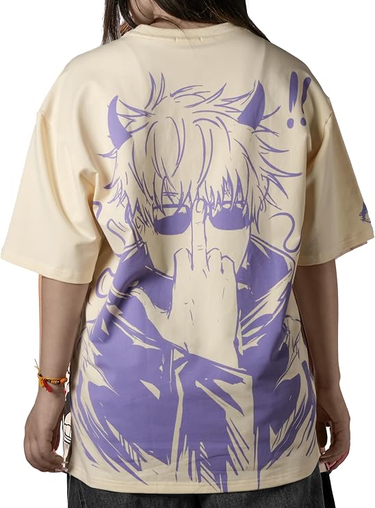 Unisex Tokyu Jujutsu Anime Oversized T Shirts for Men and Women, Star Boy Printed Drop Shoulder Anime T Shirt