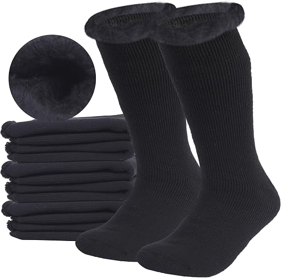 Sunew 4 Pairs Thermal Socks Skiing Snowboarding Hiking Mens Womens 7X Warmer Winter Crew Boot Socks