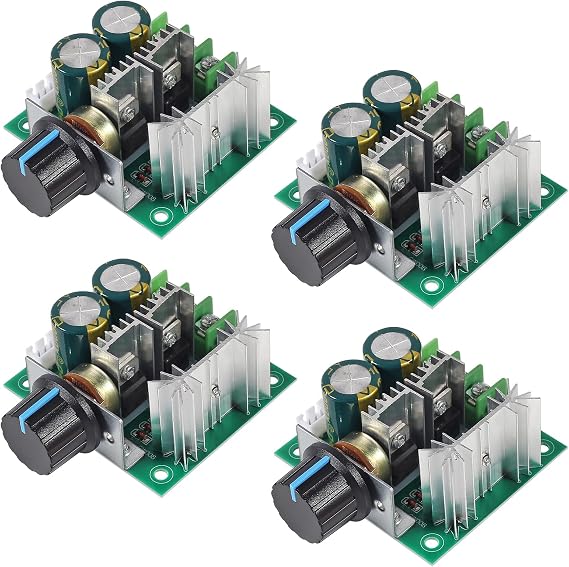 4Pcs 12V-40V 10A DC Auto PWM Motor Speed Control Switch 12V 24V 30V 40V 13KHZ Regulator Governor Speed Controller Voltage Switch 10A 50V 1000uF Regulator Dimmer