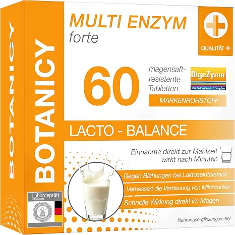 Multi Enzyme Digestive Enzymes for a Better Vedauung Forte with Digezyme – Unique Combination and a strong immune system – 60 Vegan Capsules (Month Pack) High dose organic vegan gluten free. DigeZyme® Calcium: normal nervous system