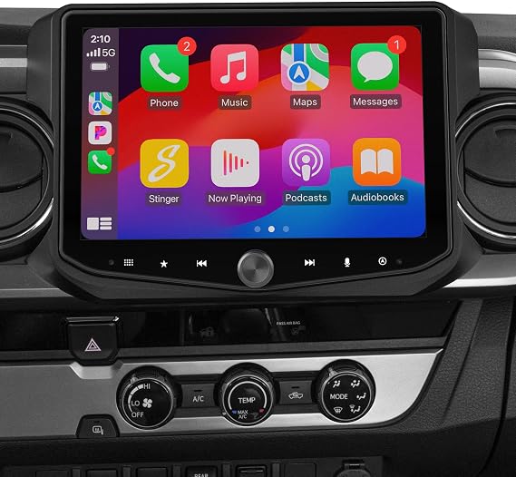 Stinger HEIGH10+ Tacoma (2016-23) 10.1 HD Touchscreen Car Stereo, Certified Wireless Apple CarPlay/Android Auto Radio, Bluetooth Receiver Head Unit, GPS, Off-Road Gauges, Audio EQ, Camera Inputs