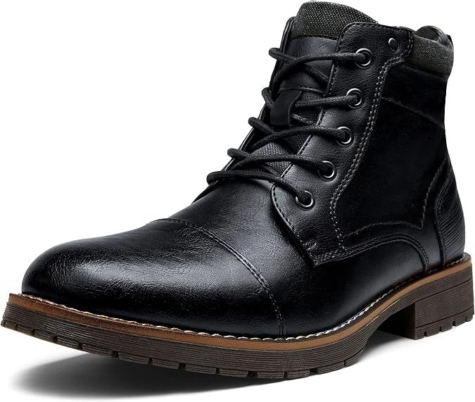 Vostey Men's Boots Motorcycle Combat Casual Boots