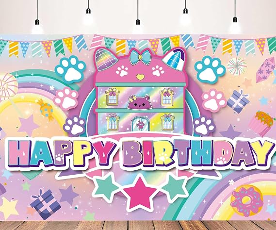 5ft x 3ft Cartoon Dollhouse Backdrop