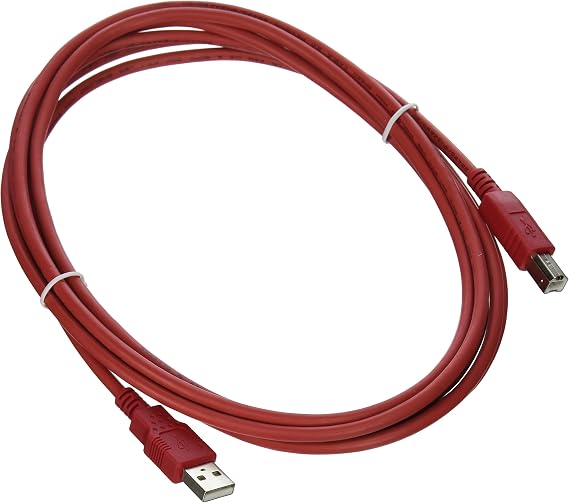 C2G USB Cable, USB 2.0 Cable, USB A to B Cable, 9.84 Feet (3 Meters), Red, Cables to Go 35677