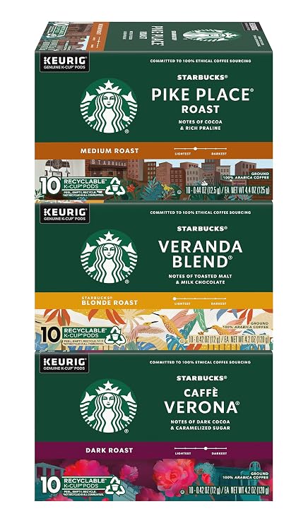 Starbucks Coffee K-Cups for Keurig Brewer 30 Piece Variety Pack