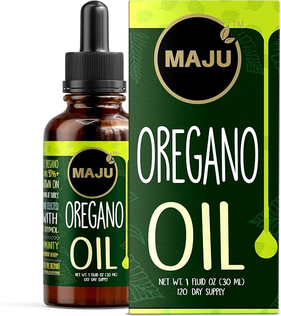 Maju Superfoods Oregano Oil Drops, Potent 90%+ Carvacrol (1 fl Oz) Wild Mediterranean Essential Oil of Oregano Liquid, Aceite de Oregano, Immune and Seasonal Support