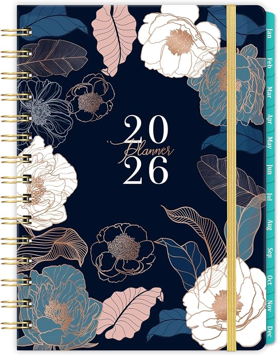 2026 Planner - Jan. 2026 - Dec. 2026, 2026 Planner Weekly and Monthly with Tabs, 6.3" x 8.4", Planner 2026, Hardcover with Back Pocket + Thick Paper + Twin-Wire Binding, Perfect Daily Organizer