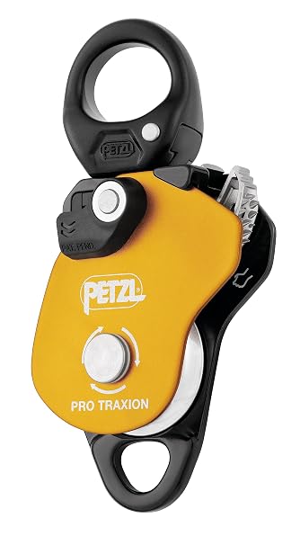 Petzl, PRO Traxion, Progress Capture Pulley with Swivel, Yellow