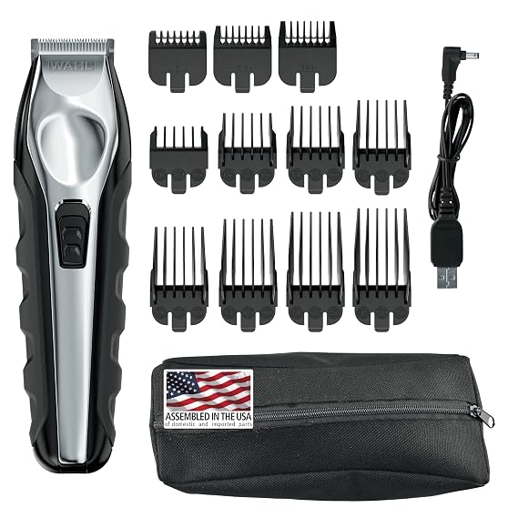 Wahl USA Lithium Ion Total Beard Trimmer for Men - Trim, Detail & Groom | Daily Beard Trimming, Detailing, And Shaping With 11 Guide Combs For Variety Of Trimming Lengths Model 9888
