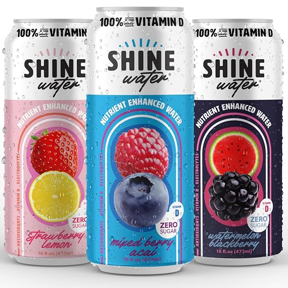 ShineWater Variety Pack Vitamin D Flavored Hydration Drinks 6-Pack