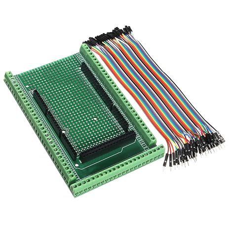 Mega2560 PCB Prototype Screw Terminal Block Shield Board for Arduino MEGA 2560 Expansion with 40P Connect Wires