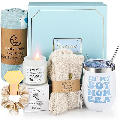 8 Sets New Mom Gifts Pregnancy After Birth Inspire Self Care 12 oz Tumbler First Time Gift Set for Expecting MomBlue