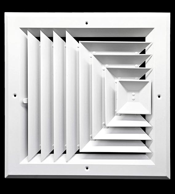 HVAC Premium 6" x 6" - 3-Way Extruded Aluminum Ceiling Diffuser Square - HVAC Vent Cover