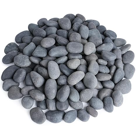 Pulovin 20 lbs River Rocks for Landscaping, 0.4-1 inch Natural Rocks for Aquarium, Fish Tank, Decorative Garden Stones for Plants, Flower Pots, Vase, Walkways