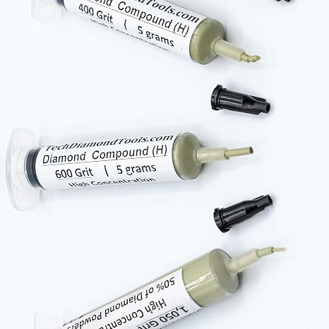 TechDiamondTools Polishing Diamond Compound Kit of 5 x 5 Grams Sharpening Lapping and Finishing Diamond Pastes