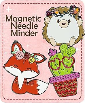 Kraftex Magnetic Needle Minder. Needleminder for Embroidery & Sewing. Cute Needlepoint Accessories. Magnetic Needle Holder for Cross Stitch. Cute Magnet Pin Gift