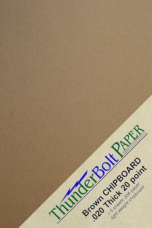 150 Sheets Chipboard 20pt (Point) 3 X 5 Inches Light Weight Photo|Postcard Size .020 Caliper Thick Cardboard Craft|Ship Brown Kraft Paper Board