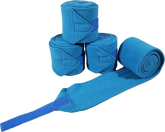 Big Black Horse Fleece Polo Leg Wraps - Turquoise - Set of 4 (Pony)